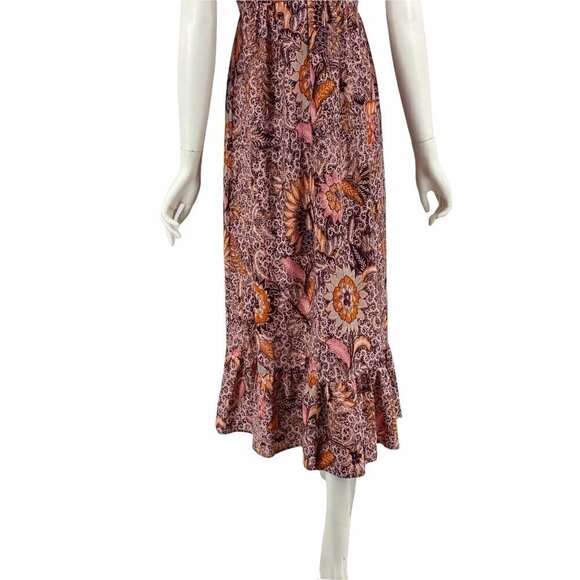 Madewell Lace-Up Ruffle-Hem Midi Dress in Bali Blooms- NWOT- - Picture 12 of 12